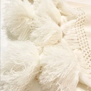 White Wrap w/ Pom-Pom Ends